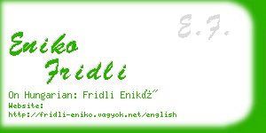 eniko fridli business card